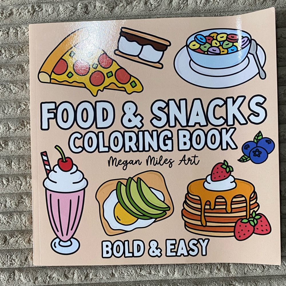 🍕 Food & Snacks Coloring Book by Megan Miles Art 🎨 Fun, Bold & Easy!